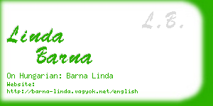 linda barna business card